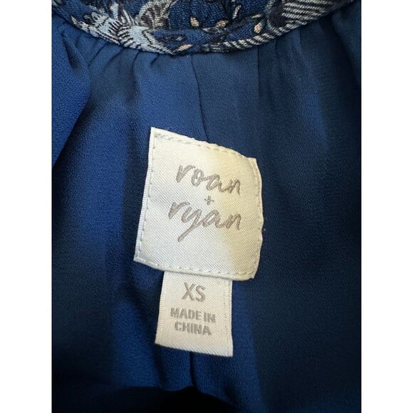 Roan and Ryan Blue Floral Midi Dress Size XS - Picture 4 of 4